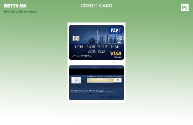 Модерен стил на ОАЕ Прв класичен шаблон за виза за банка во Абу Даби